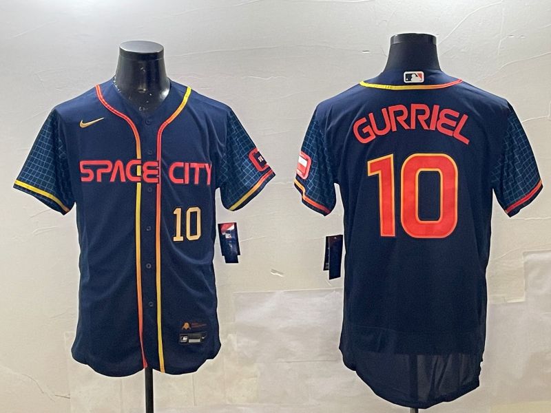 Men Houston Astros 10 Gurriel Blue City Edition Elite 2025 Nike MLB Jersey style 5